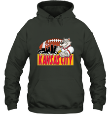 NFL Kansas City Football Logo Skyline Cityscape Hooded Sweatshirt Hooded Sweatshirt - belovedtshirt