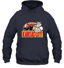 NFL Kansas City Football Logo Skyline Cityscape Hooded Sweatshirt Hooded Sweatshirt - belovedtshirt