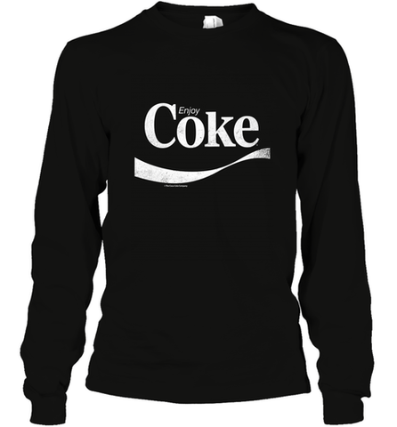 Coca Cola Vintage Enjoy Coke White Logo Long Sleeve T-Shirt Long Sleeve T-Shirt / Black / S Long Sleeve T-Shirt - belovedtshirt