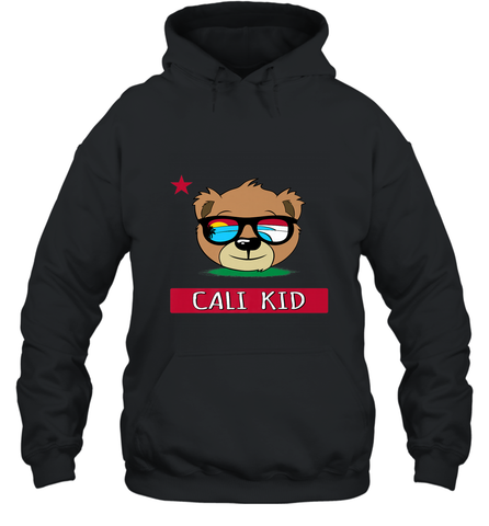 Boys California Bear _ Cali Kid Surf Hooded Sweatshirt Hooded Sweatshirt / Black / S Hooded Sweatshirt - belovedtshirt