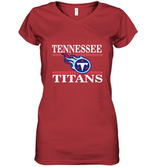 NFL Tennessee Titans Logo Champion Women's V-Neck T-Shirt Women's V-Neck T-Shirt - belovedtshirt