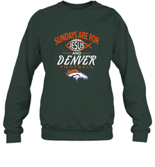Sundays Are For Jesus and Denver Funny Christian Football Crewneck Sweatshirt Crewneck Sweatshirt - belovedtshirt