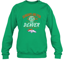 Sundays Are For Jesus and Denver Funny Christian Football Crewneck Sweatshirt Crewneck Sweatshirt - belovedtshirt