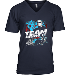 WWE The Rock Team Bring It Men's V-Neck Men's V-Neck - belovedtshirt
