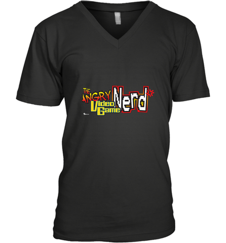 Cinemassacre Angry Video Game Nerd Logo Men's V-Neck Men's V-Neck / Black / S Men's V-Neck - belovedtshirt