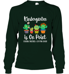 Kindergarten is on point, 1st day of school cactus teacher Long Sleeve T-Shirt Long Sleeve T-Shirt - belovedtshirt