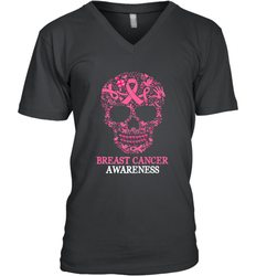 Tattoo Skull Halloween Breast Cancer Awareness Men's V-Neck