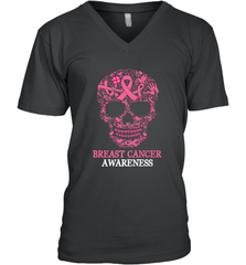 Tattoo Skull Halloween Breast Cancer Awareness Men's V-Neck Men's V-Neck - belovedtshirt