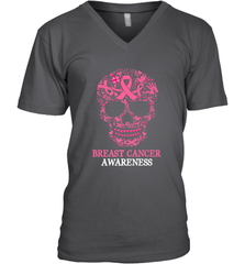 Tattoo Skull Halloween Breast Cancer Awareness Men's V-Neck Men's V-Neck - belovedtshirt