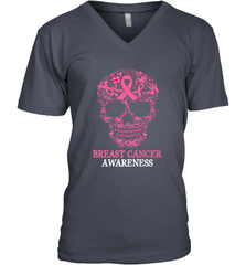 Tattoo Skull Halloween Breast Cancer Awareness Men's V-Neck Men's V-Neck - belovedtshirt