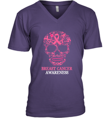 Tattoo Skull Halloween Breast Cancer Awareness Men's V-Neck Men's V-Neck - belovedtshirt