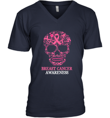 Tattoo Skull Halloween Breast Cancer Awareness Men's V-Neck Men's V-Neck - belovedtshirt