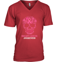 Tattoo Skull Halloween Breast Cancer Awareness Men's V-Neck Men's V-Neck - belovedtshirt