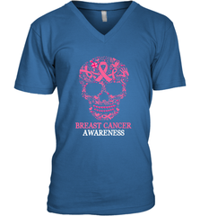 Tattoo Skull Halloween Breast Cancer Awareness Men's V-Neck Men's V-Neck - belovedtshirt