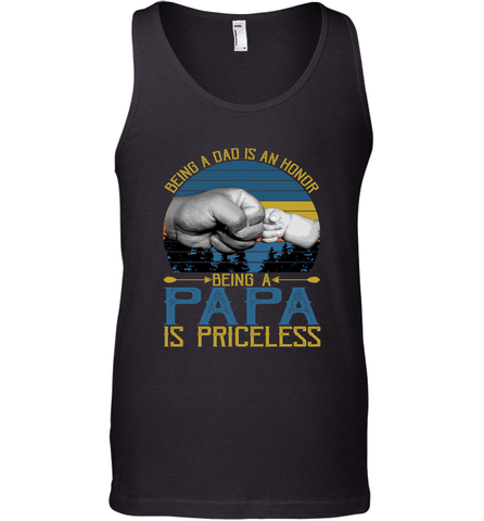 Being A Dad Is An Honor Being Papa Is Priceless Grandpa t Men's Tank Top Men's Tank Top / Black / XS Apparel - belovedtshirt