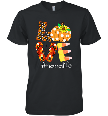 Funny Love Nanalife Pumpkin Flip Flops Nana Life Halloween Men's Premium T-Shirt Men's Premium T-Shirt / Black / XS Men's Premium T-Shirt - belovedtshirt