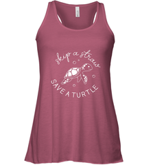 Skip A Straw Save A Turtle Shirt Save The Turtles Women's Racerback Tank Women's Racerback Tank - belovedtshirt