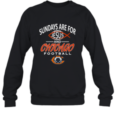Sundays Are For Jesus and Chicago Funny Christian Football Crewneck Sweatshirt