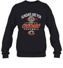 Sundays Are For Jesus and Chicago Funny Christian Football Crewneck Sweatshirt Crewneck Sweatshirt - belovedtshirt