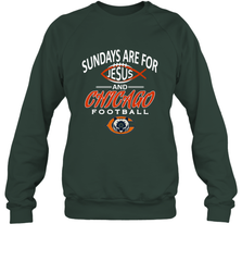 Sundays Are For Jesus and Chicago Funny Christian Football Crewneck Sweatshirt Crewneck Sweatshirt - belovedtshirt