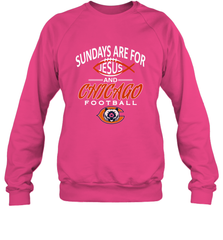 Sundays Are For Jesus and Chicago Funny Christian Football Crewneck Sweatshirt Crewneck Sweatshirt - belovedtshirt