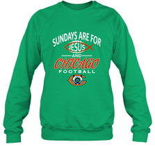 Sundays Are For Jesus and Chicago Funny Christian Football Crewneck Sweatshirt Crewneck Sweatshirt - belovedtshirt