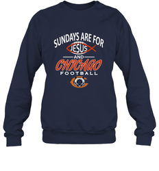 Sundays Are For Jesus and Chicago Funny Christian Football Crewneck Sweatshirt