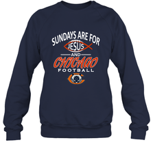 Sundays Are For Jesus and Chicago Funny Christian Football Crewneck Sweatshirt Crewneck Sweatshirt - belovedtshirt