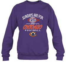 Sundays Are For Jesus and Chicago Funny Christian Football Crewneck Sweatshirt Crewneck Sweatshirt - belovedtshirt