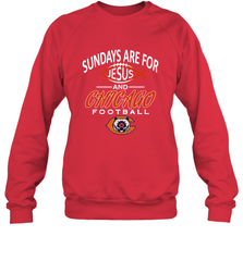 Sundays Are For Jesus and Chicago Funny Christian Football Crewneck Sweatshirt Crewneck Sweatshirt - belovedtshirt