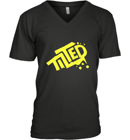 Fortnite Tilted (Yellow Logo) Men's V-Neck Men's V-Neck / Black / S Men's V-Neck - belovedtshirt