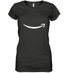 Smile Shirt  White Logo Women's V-Neck T-Shirt