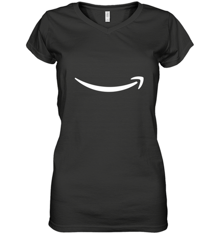 Smile Shirt  White Logo Women's V-Neck T-Shirt Women's V-Neck T-Shirt / Black / S Women's V-Neck T-Shirt - belovedtshirt