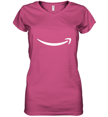 Smile Shirt  White Logo Women's V-Neck T-Shirt Women's V-Neck T-Shirt - belovedtshirt