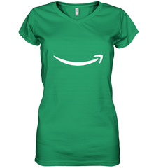 Smile Shirt  White Logo Women's V-Neck T-Shirt Women's V-Neck T-Shirt - belovedtshirt