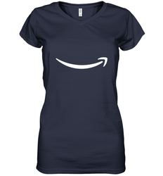 Smile Shirt  White Logo Women's V-Neck T-Shirt