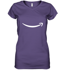 Smile Shirt  White Logo Women's V-Neck T-Shirt Women's V-Neck T-Shirt - belovedtshirt