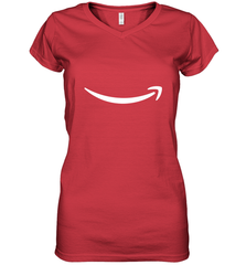 Smile Shirt  White Logo Women's V-Neck T-Shirt Women's V-Neck T-Shirt - belovedtshirt