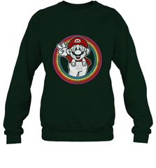 Super Mario Rainbow Circle Distressed Logo Crewneck Sweatshirt Crewneck Sweatshirt - belovedtshirt