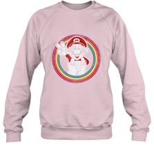Super Mario Rainbow Circle Distressed Logo Crewneck Sweatshirt Crewneck Sweatshirt - belovedtshirt