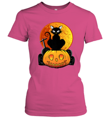 Happy Halloween Spooky Pumpkins Black Cat For Women Women's T-Shirt Women's T-Shirt - belovedtshirt