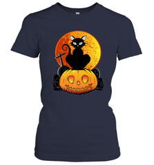 Happy Halloween Spooky Pumpkins Black Cat For Women Women's T-Shirt Women's T-Shirt - belovedtshirt