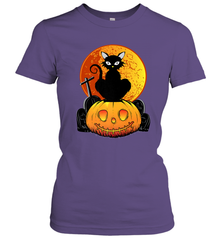 Happy Halloween Spooky Pumpkins Black Cat For Women Women's T-Shirt Women's T-Shirt - belovedtshirt