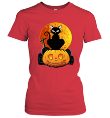 Happy Halloween Spooky Pumpkins Black Cat For Women Women's T-Shirt Women's T-Shirt - belovedtshirt