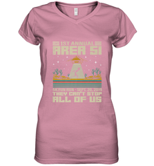 Storm Area 51 5K Fun Run They Can't Stop Us All Vintage UFO Women's V-Neck T-Shirt Women's V-Neck T-Shirt - belovedtshirt