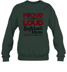 Proud And Loud Softball Mom Crewneck Sweatshirt Crewneck Sweatshirt - belovedtshirt
