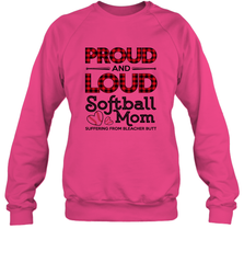 Proud And Loud Softball Mom Crewneck Sweatshirt Crewneck Sweatshirt - belovedtshirt