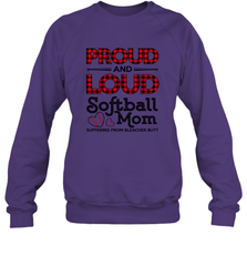 Proud And Loud Softball Mom Crewneck Sweatshirt Crewneck Sweatshirt - belovedtshirt