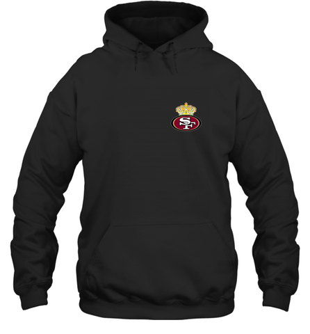 NFL San Francisco 49ers Logo Champion Crorwn Hooded Sweatshirt Hooded Sweatshirt / Black / S Hooded Sweatshirt - belovedtshirt