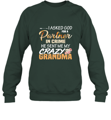 Crazy Grandma Partner in crime Crewneck Sweatshirt Crewneck Sweatshirt - belovedtshirt